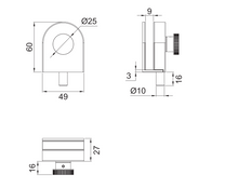 Seguro Xcaret con Perno Para Puerta de Cristal Templado de 9mm herralum