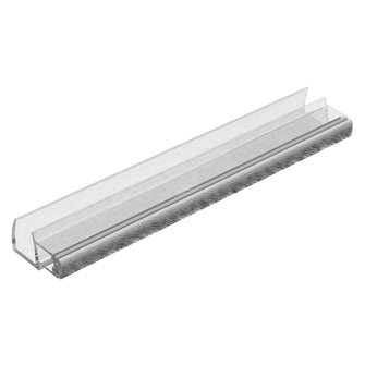 Type “F” Polycarbonate Profile with Plush Holder for Sliding Door SKU 1207 