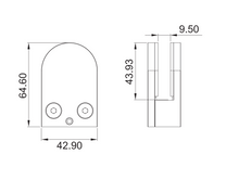 Medium Clip Connector with Flat Base for Fixing to Wall or Floor SKU 1228