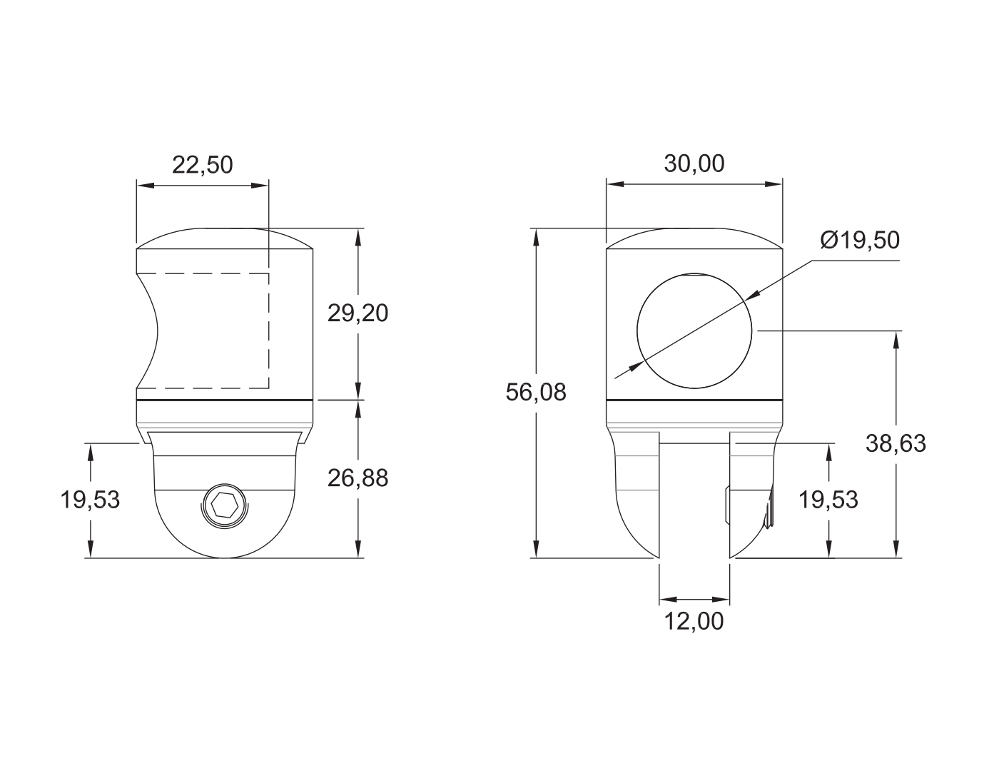 Conector Ajustable Vidrio a Tubo