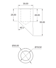 Conector Muro a Tubo con Base de 45°de 19mm de Diámetro herralum