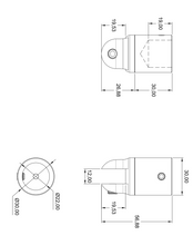Conector Vidrio a Tubo Recto de 19mm herralum
