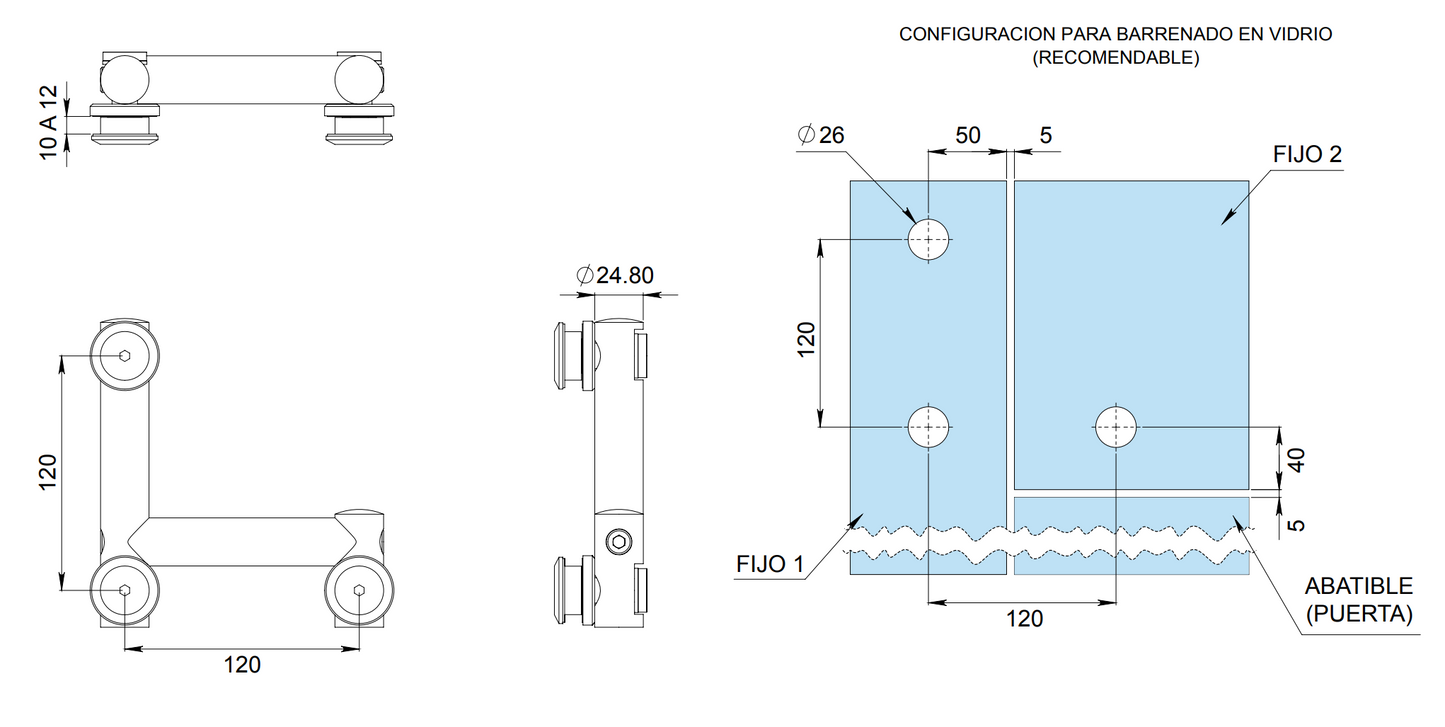 Upper Right or Left Fitting Type L Cd. Guzman Line SKU 1264