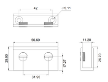 Long Paipid Wall to Glass Connector from 8 to 10mm SKU 1276