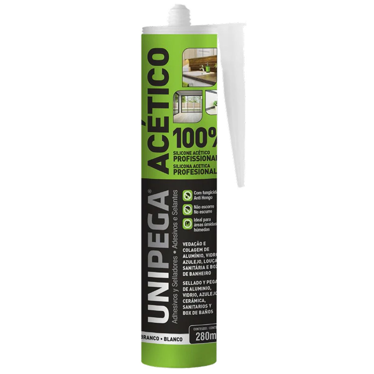 Silicona Acética Para Superficies Lisas (no porosas) y No Ferrosas/ Vidrio/ Aluminio/ Cerámicas Vitrificadas herralum