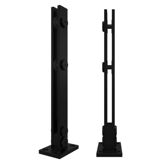 Solid Plate Post for Glass Railing