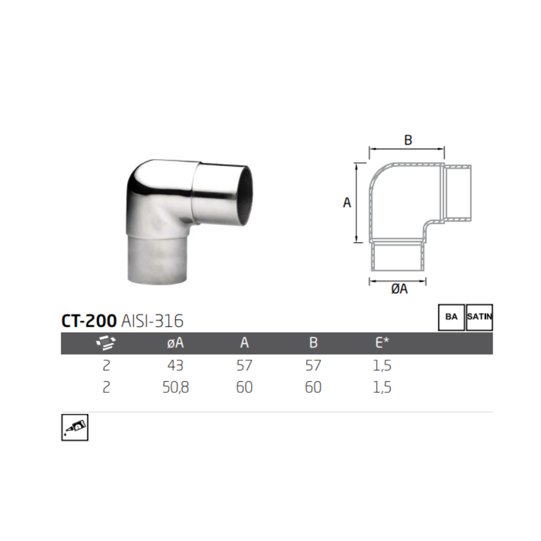 Codo Recto a 90° Para Tubo