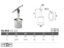 Soporte Ajustable Para Tubo de 38.1mm y 50.8mm herralum