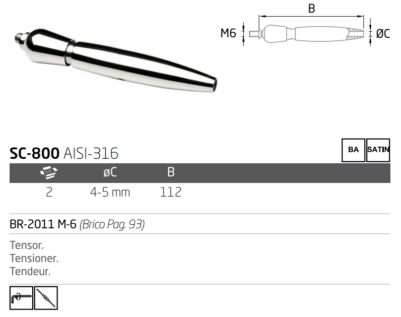 Long Tension Connector for Steel Cable Railing SKU 1380025SA