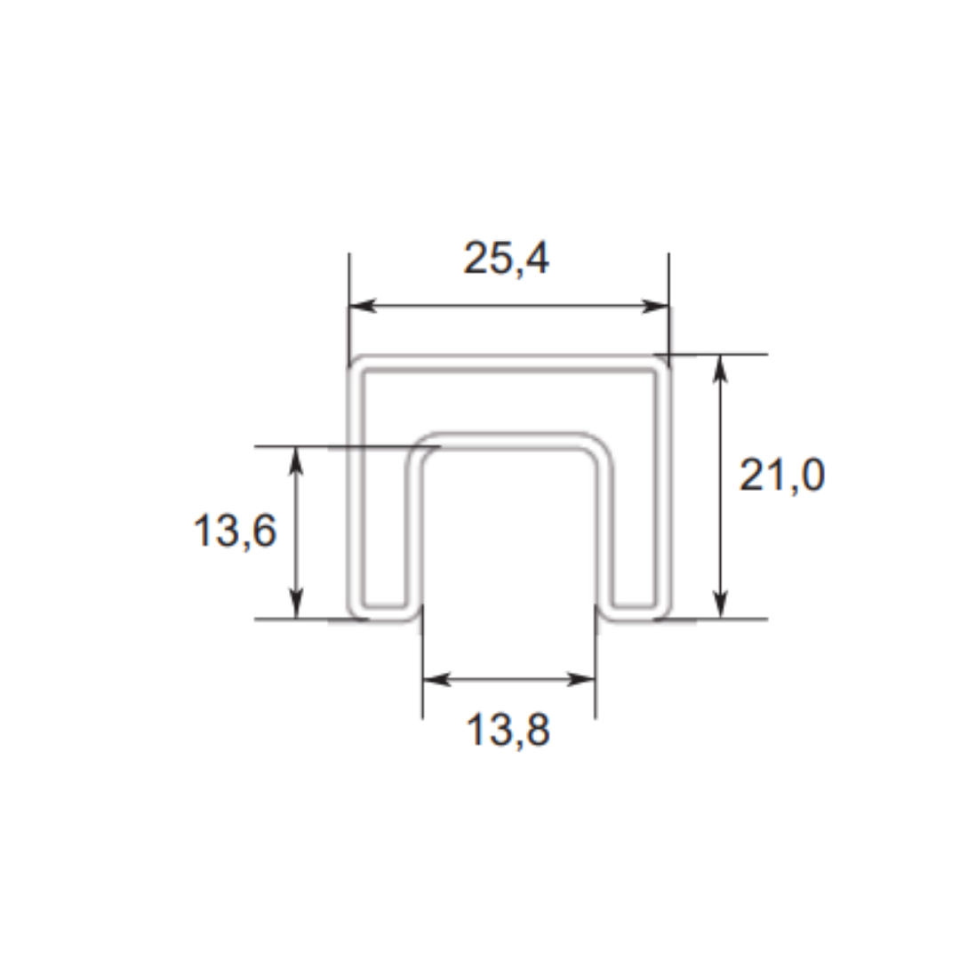 "U" Type Square Profile For Mini Railing. SKU 1392 Herralum 
