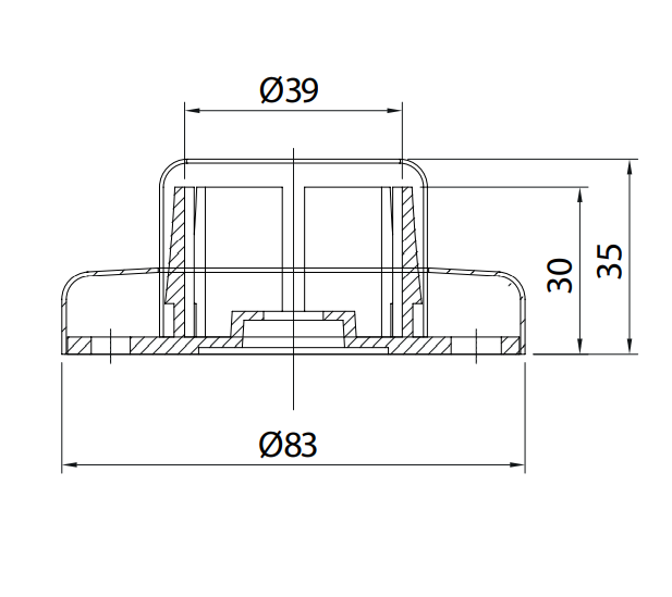Base with Floor-Wall Cover to 38.1mm Tube for Railings SKU 1394002112SA Herralum