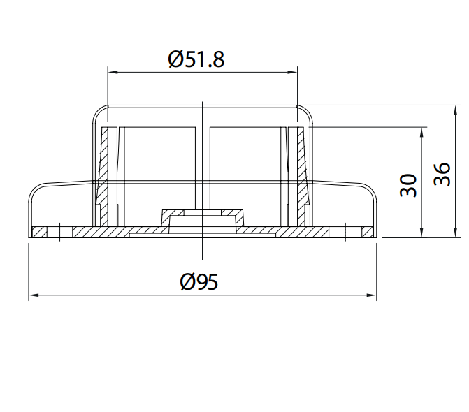 Base with Floor-Wall Cover to 50.8mm Tube for Railings SKU 1394002200 Herralum