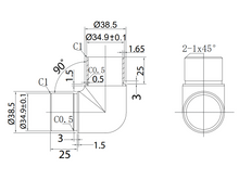 90º L Elbow Connector For 38.1mm Tube SKU 1394003112SA