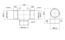 T connector for 50.8mm tube SKU 1394005200SA