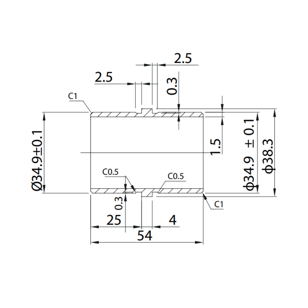 Unión Recta Para Tubo De 1 1/2" (38.1mm) Herralum