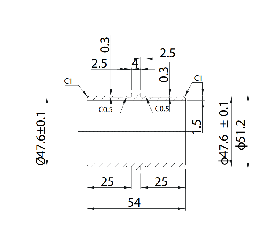 Straight Union For 50.8mm Tube SKU 1394006200 Herralum