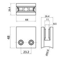 Curved Base Clip Connector For 50.8mm Tube SKU 1394011200SA