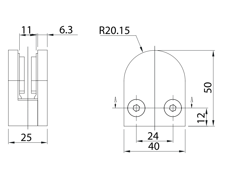 Conector Grapa Base Plana Para Vidrio de 8 a 10mm herralum