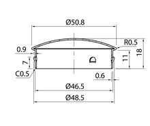 Curved End Cap For 50.8mm Tube SKU 1394036200SA