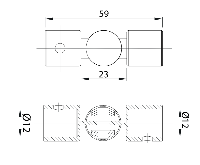Adjustable Connector For 12.7mm Tube SKU 1394076012SA