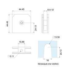 Straight Connector for Tempered Glass Fixtures from 8 to 12mm SKU 1445