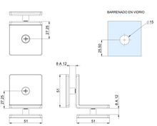 Straight Glass to Glass Connector at 90º