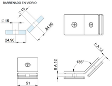 Straight Glass to Glass Connector at 135° SKU 1461135