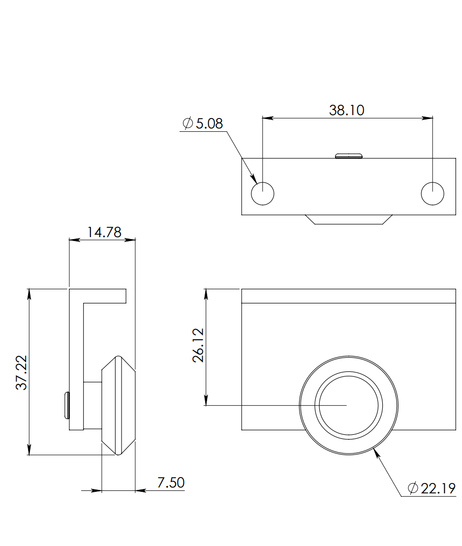Carretilla Para Cancel De Baño Con Perfil Alto y Balero Importado ó Rodaja Oval De Nylon Herralum