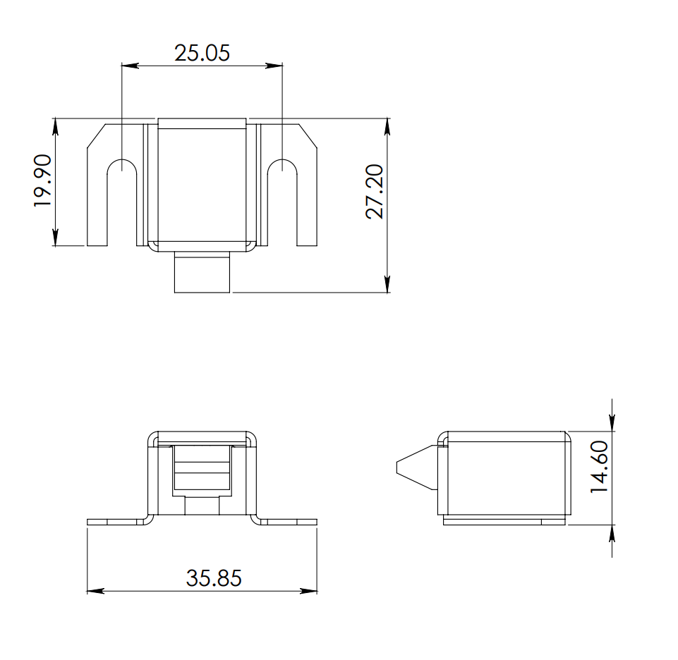 Resbalón de Nylon Para Puertas de Mosquitero y Cancel de Baño herralum