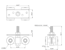 Carretilla Cuatro Baleros Rodaja Chica De Nylon Para Puertas Corredizas Herralum