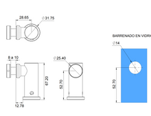 Conector Pipeta Muro a Vidrio herralum