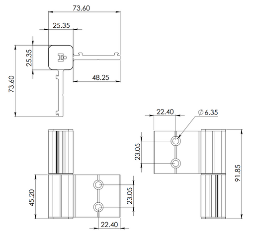 Bisagra Para Puerta Batiente Eurovent Serie 70 Herralum