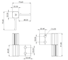 Carretilla Fija Con Balero de Nylon Tipo GN-123 Para Serie 70 y 100 Eurovent Herralum