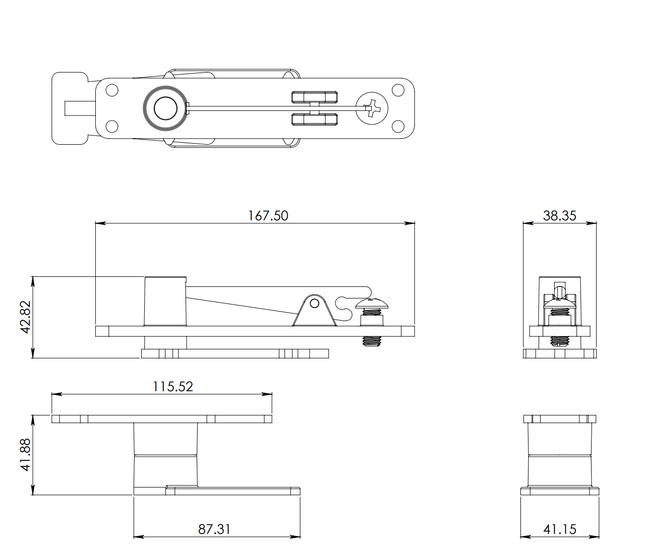 Pivote Centrado Chihuahua, Fabricado Para Puerta Abatible de aluminio herralum