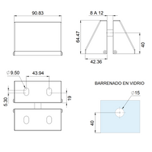 Conector Peña de Bernal Para Cristal Fijo herralum