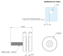 Cargar imagen en el visor de la galería, Conector Muro a Vidrio Para Cristal Templado Herralum