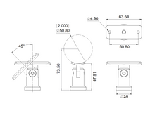 Nuevo Laredo 2" Base Support for Handrail Tube SKU 2274