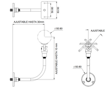 Soporte Ajustable Muro a Tubo Pasamanos de 2" herralum