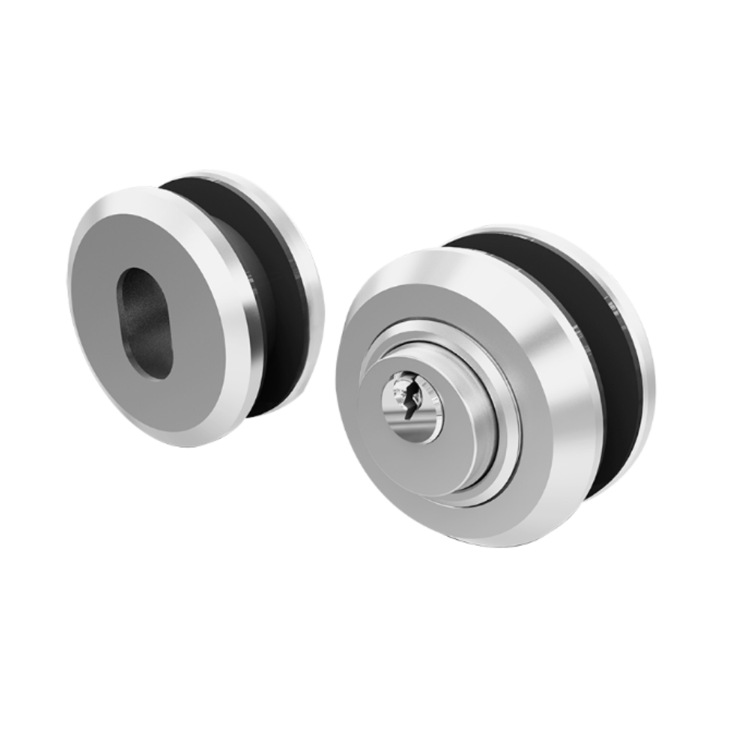 Chapa Cocula con Contra Para Puerta Corrediza de Vidrio Templado SKU 1151 Herralum