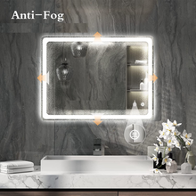 Espejo Rectangular marco esmerilado Con 3 tonos de luz + Antiempañante de 50x70 cm herrashop