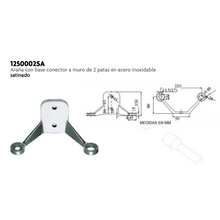 Araña Querétaro Base Conector a Muro de 2 Patas Herralum