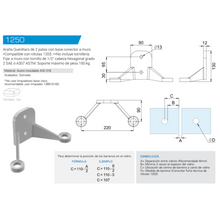 Araña Querétaro Base Conector a Muro de 2 Patas Herralum
