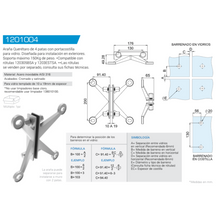 Araña Querétaro de 4 Patas con Portacostilla Herralum