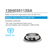 Curved Base with Cover for 38.1mm Tube SKU 1394035112SA Herralum