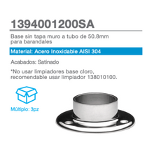 Base without Cover Wall to 50.8mm Tube SKU 1394001200SA Herralum