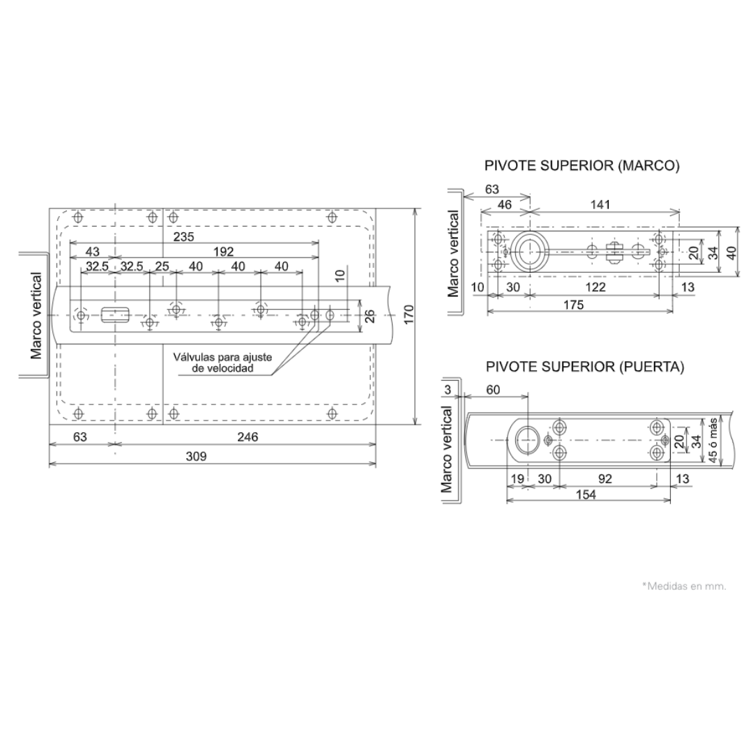 Ryobi S205K Hydraulic Floor Hinge 300kg SKU 1017 Ryobi