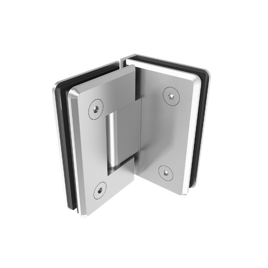 Bisagra Vidrio a Vidrio a 90º Para Puertas de Cristal Templado en Interior Herralum