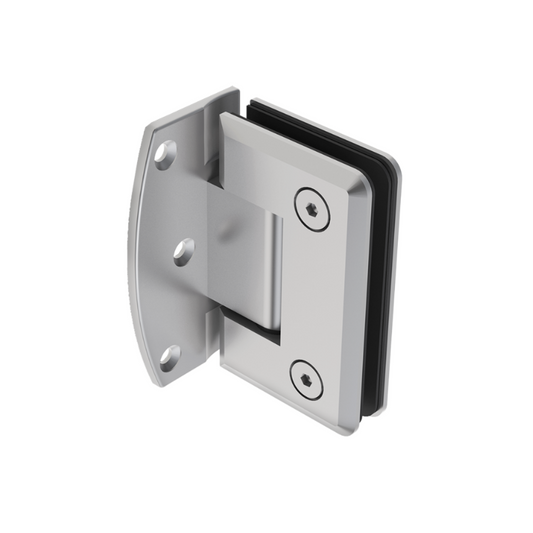 Bisagra con Base Desfasada Muro a Vidrio a 90º Para Cristal Templado de 8 a 12mm Herralum