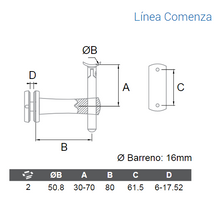 Adjustable Side Support Glass to 50.8mm Handrail Tube SKU 1380028200SA
