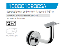 Soporte Vidrio a Tubo de 50.8mm Para Pasamanos herralum